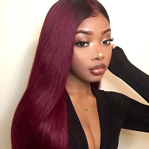 wig straight hair lace front black
