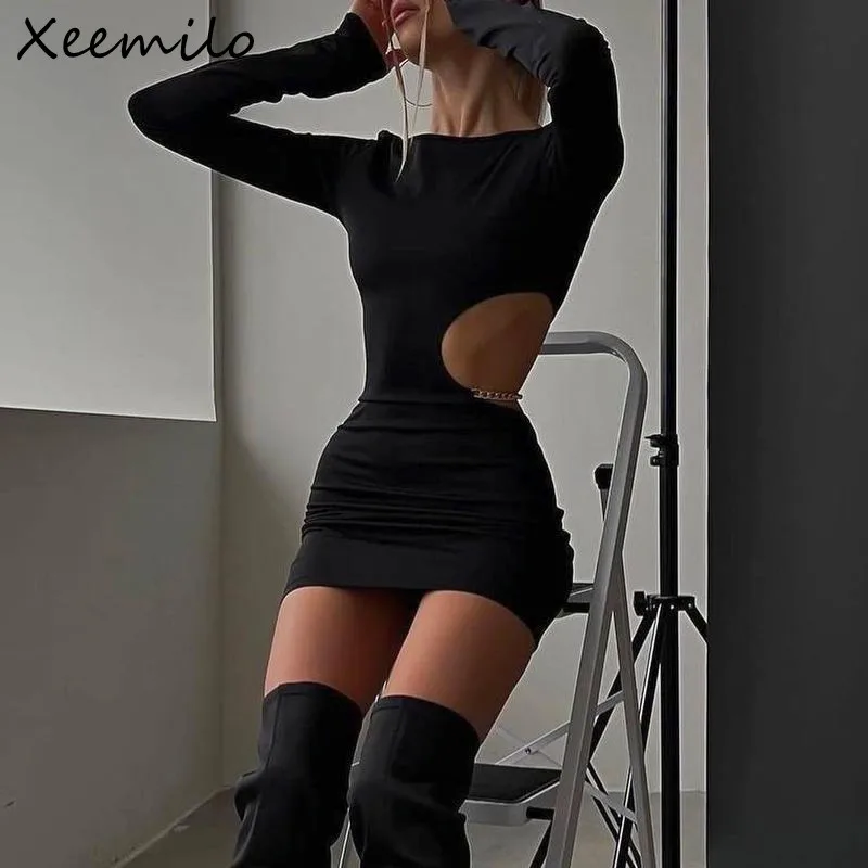 xeemilo sexy waist hollowed mini dress